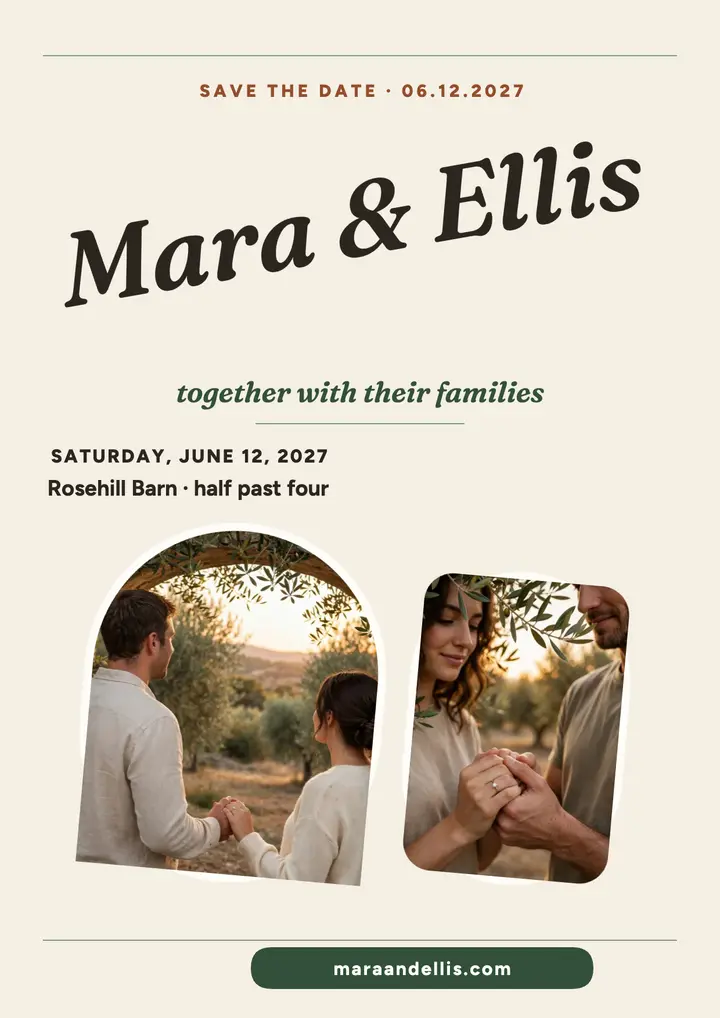 Mara and Ellis arch save the date template