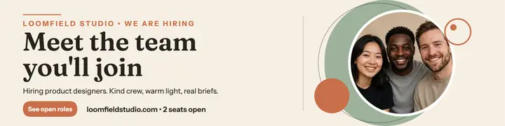 Loomfield Studio meet the team hiring banner template