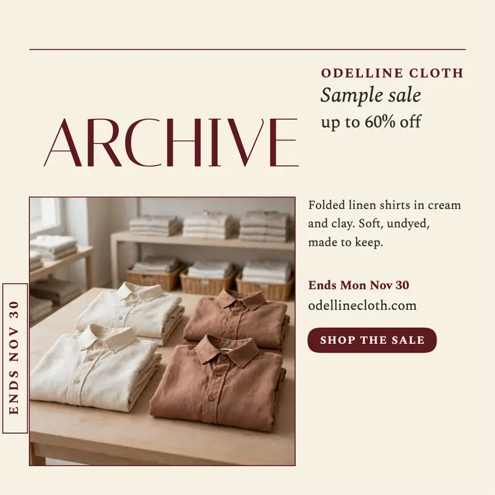 Odelline Cloth archive linen sale post template