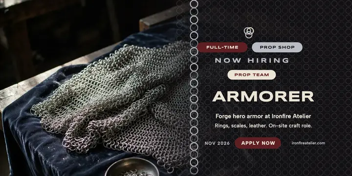 Ironfire Atelier prop armorer hiring post template