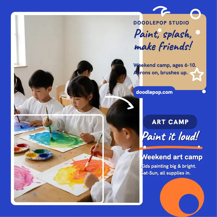 Doodlepop weekend art camp paint post template