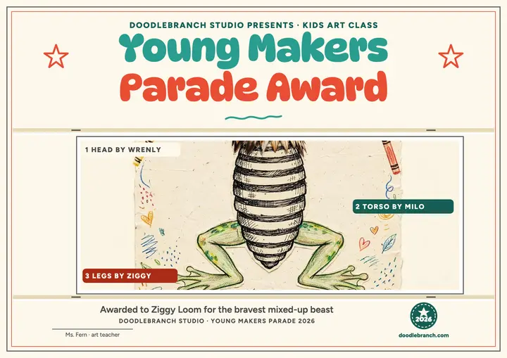 Young Makers Parade art certificate template