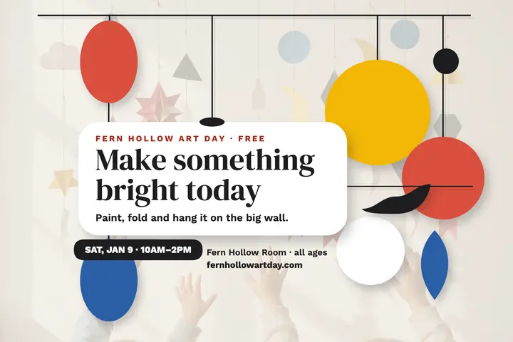 Fern Hollow Art Day mobile postcard: art day postcard template