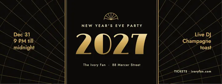 Art deco New Year's Eve party Facebook cover template