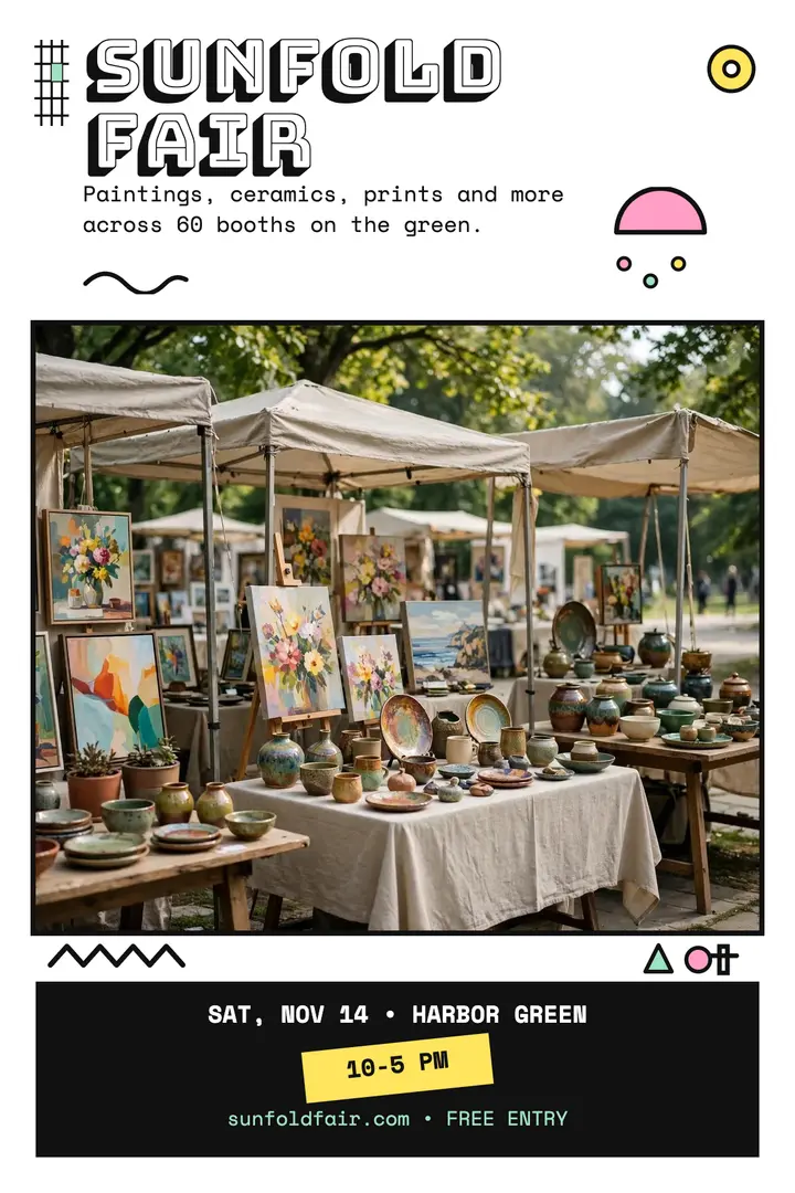 Sunfold Art Fair memphis poster template