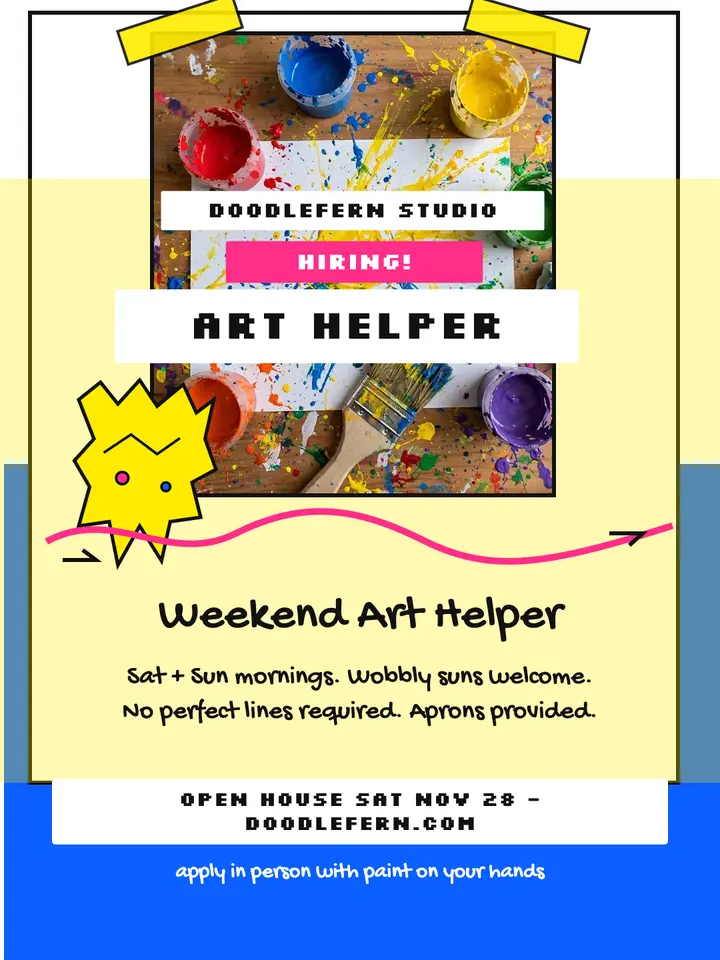 Doodlefern weekend art helper paint post template