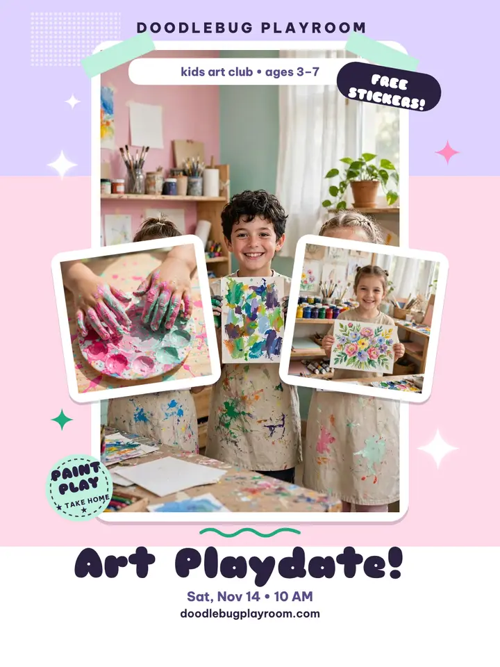 Doodlebug art playdate sticker portrait template