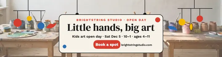 Brightstring Studio art open day billboard: art school open day template