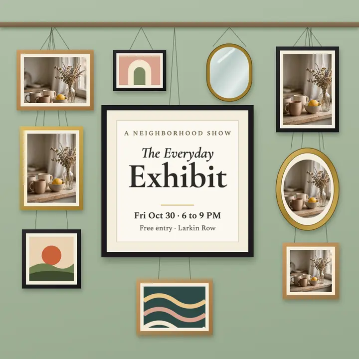 Everyday Exhibit neighborhood art walk post: neighborhood art walk post template