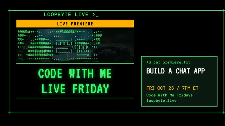 Loopbyte Live code stream ASCII thumbnail template