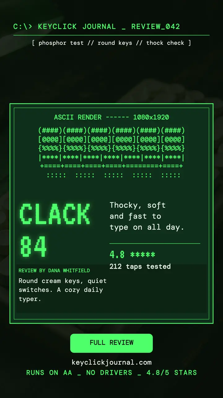 Clack 84 keyboard review ASCII story template