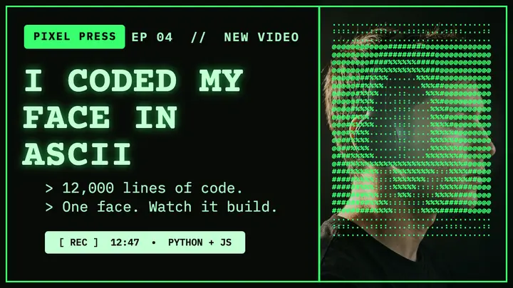 Pixel Press ascii face thumbnail template