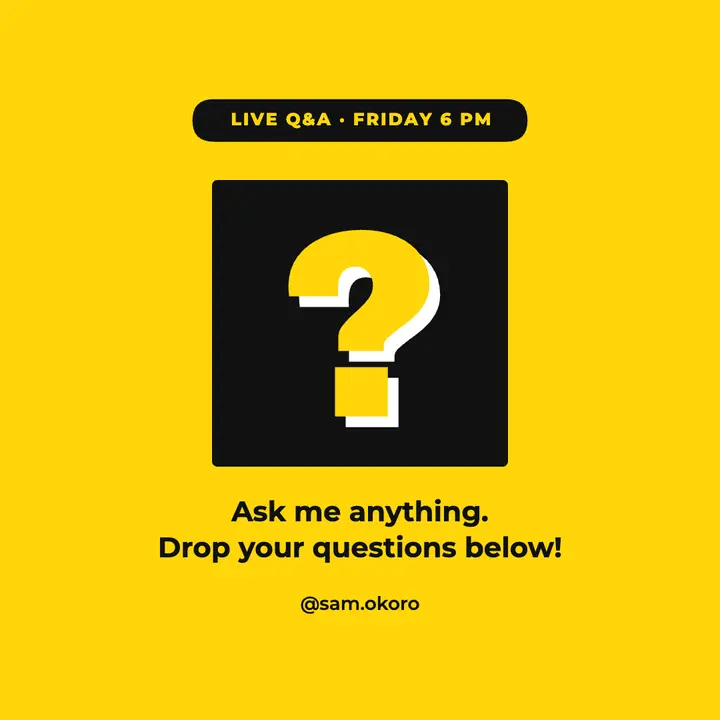 Ask me anything question post template