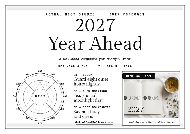 Astral Rest 2027 forecast certificate: new year forecast certificate template