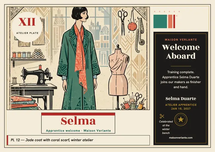 Atelier apprentice welcome certificate: welcome aboard certificate template