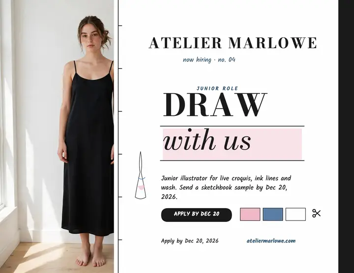 Atelier Marlowe junior illustrator flyer template