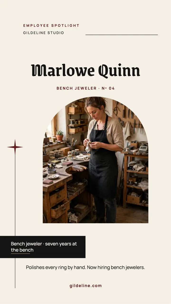 Gildeline Studio jeweler spotlight story template