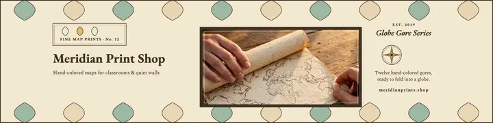 Meridian map prints atlas banner: map shop banner template