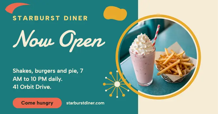Starburst Diner now open: diner now open post template