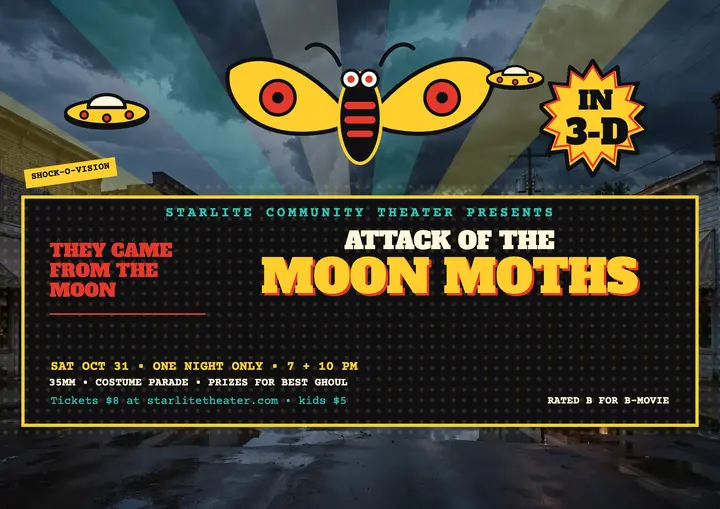 Starlite B-movie Halloween night poster template