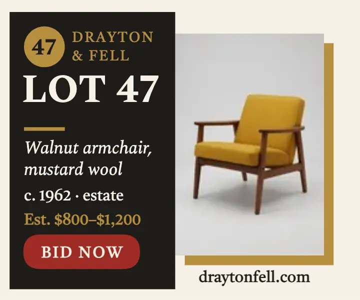 Drayton and Fell armchair lot ad template