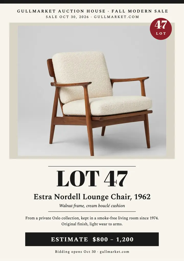 Gullmarket chair lot 47 flyer template