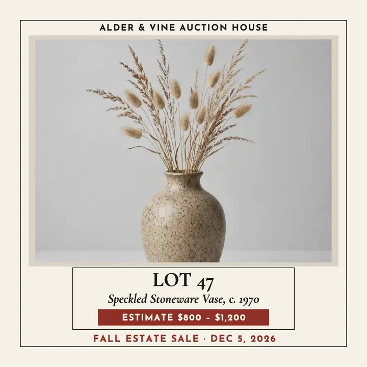 Alder and Vine vase auction lot post template