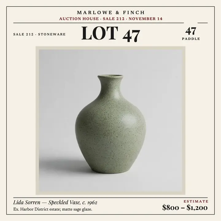Marlowe vase lot 47 square post template