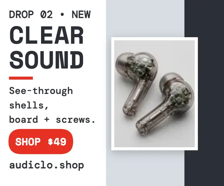 Audiclo clear buds drop ad template