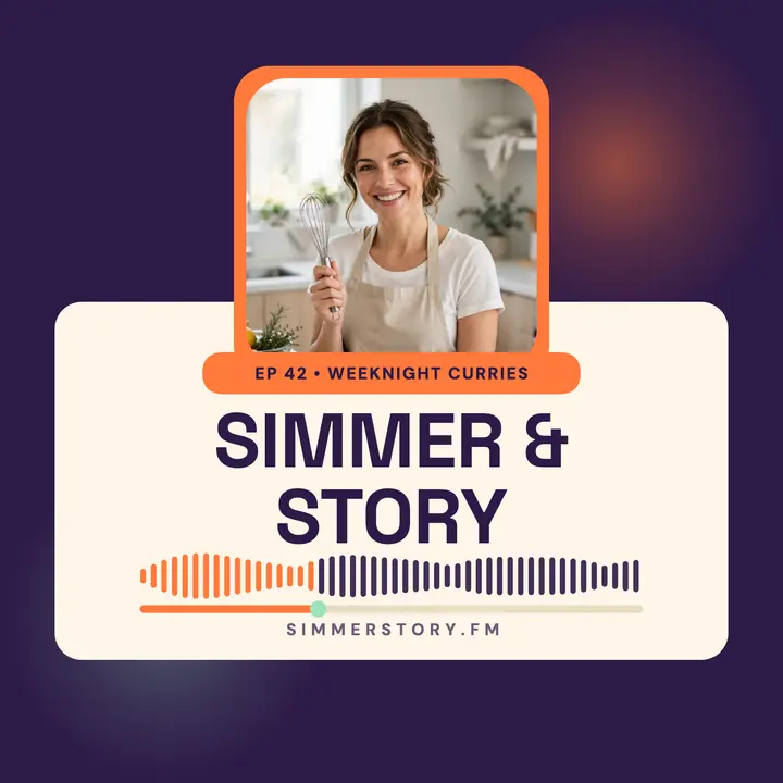 Simmer and Story cooking podcast cover template