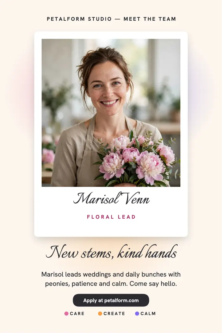 Petalform floral lead hiring poster template