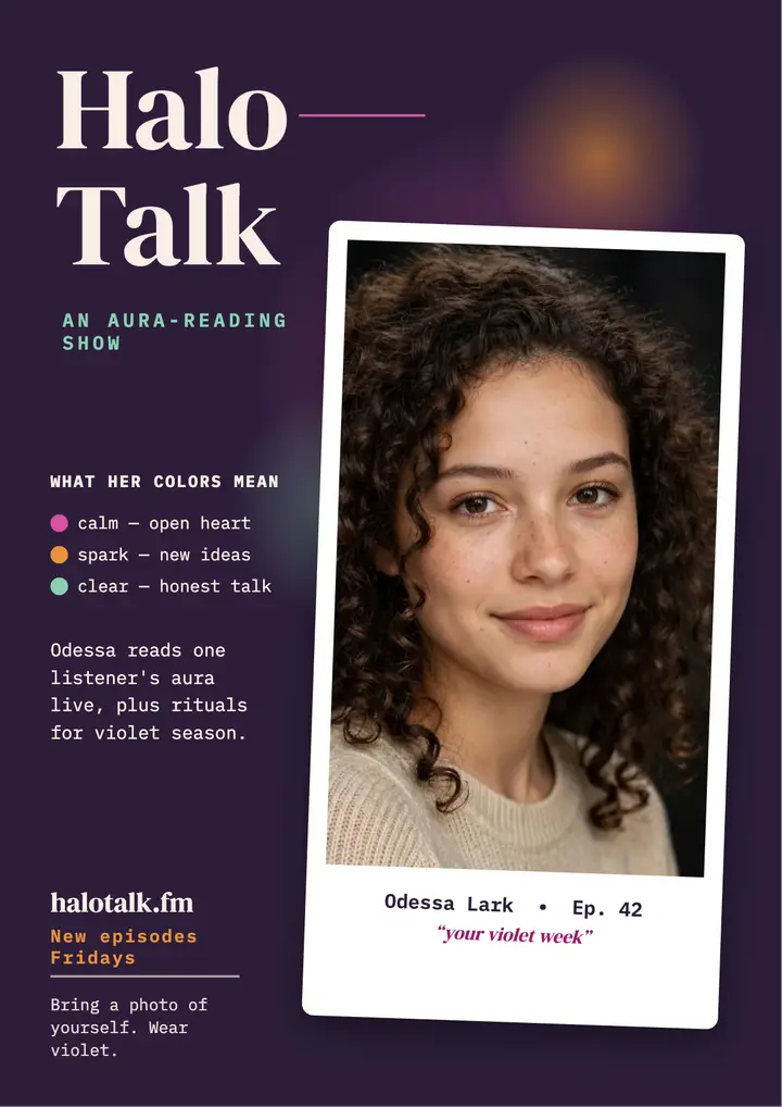 Halo Talk aura portrait flyer template
