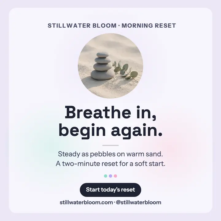 Breathe in begin again morning reset post: morning reset affirmation post template