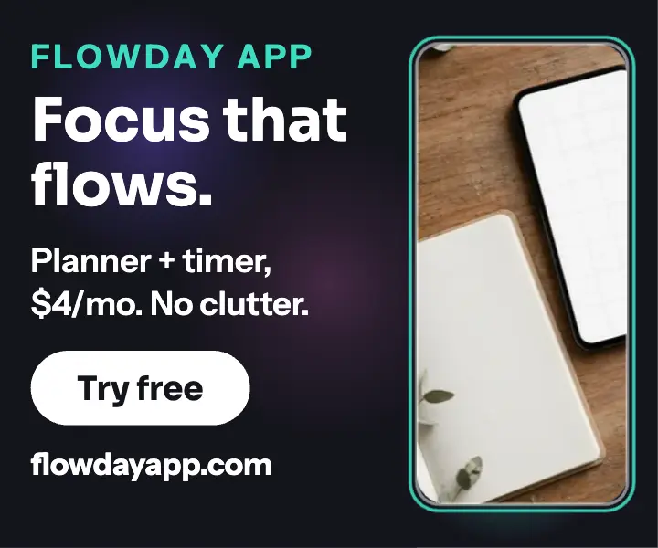 Flowday focus app aurora ad template
