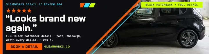 Gleamworks Detail 5-star review billboard: auto detail review ad template