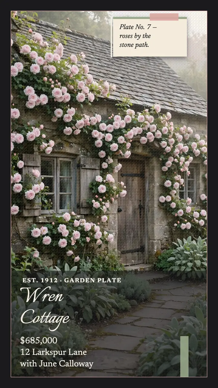 Wren Cottage garden listing story template