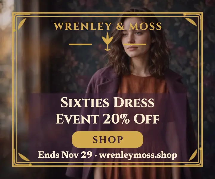 Wrenley and Moss autumn dress event ad: boutique dress sale ad template