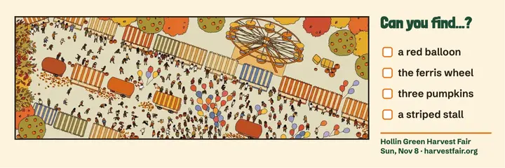 Harvest fair seek-and-find X header template