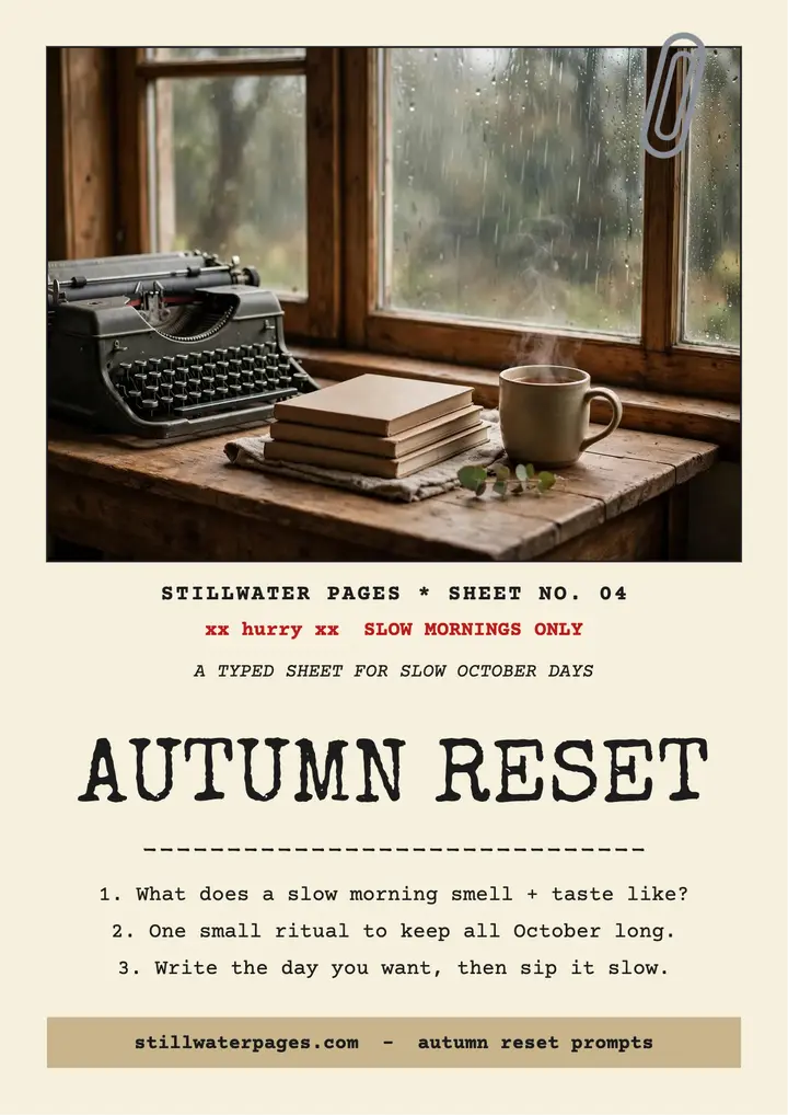 Stillwater Pages autumn reset prompts template