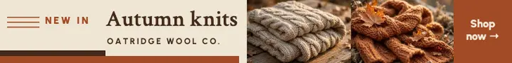 Autumn knits leaderboard ad template