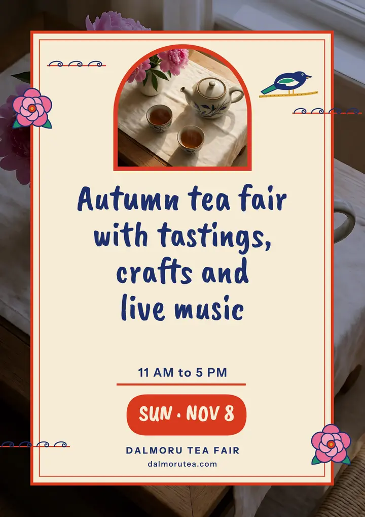 Dalmoru autumn tea fair flyer, minhwa pop template