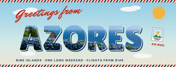 Azores greetings photo-letters travel cover template