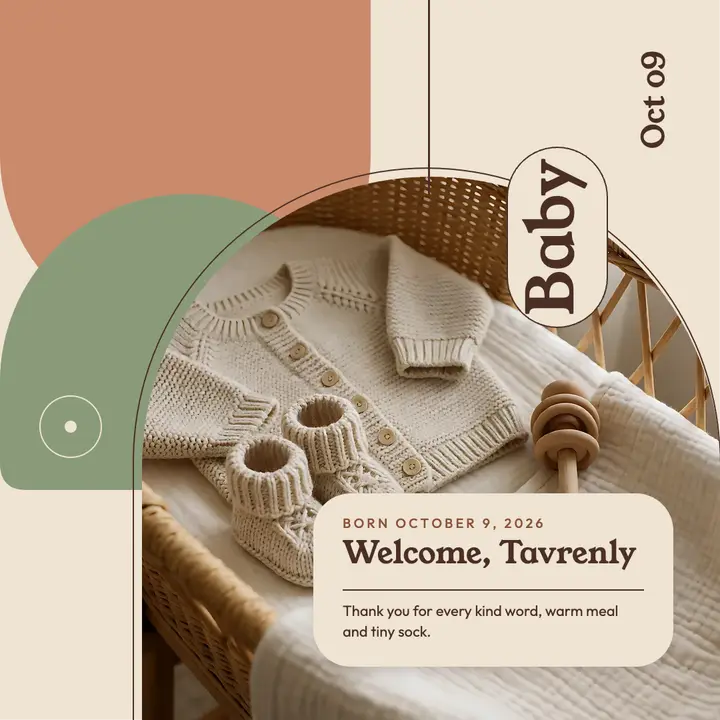Baby birth announcement, arch and pill frames template