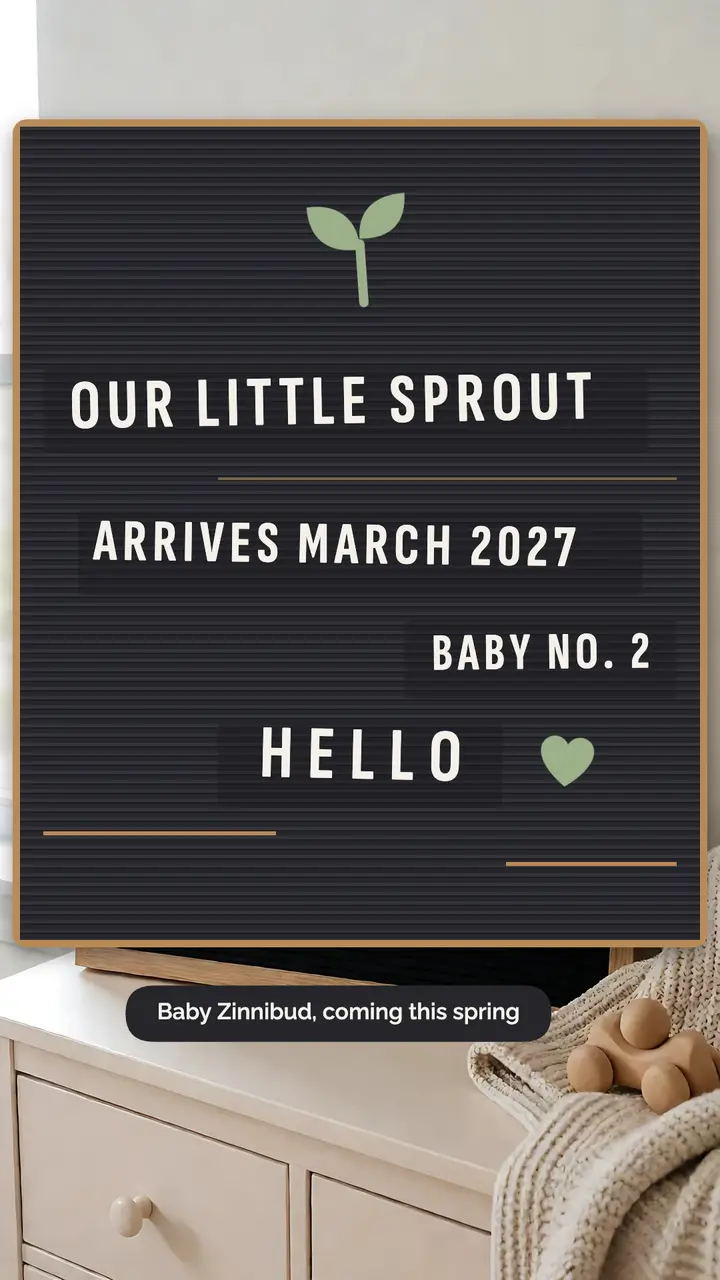 Baby announcement letterboard story template
