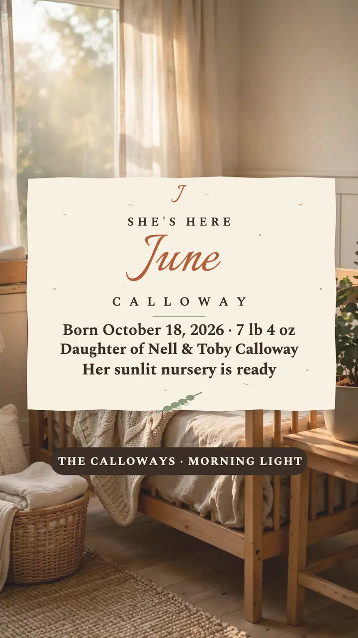 June baby announcement seed paper story template