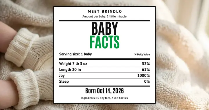 Baby facts nutrition label announcement template