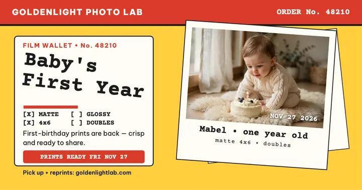 Baby's first year prints post template