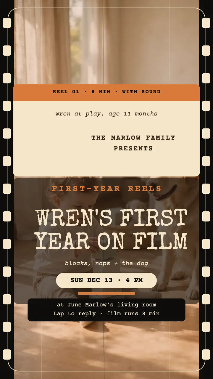 Wren first year Super 8 screening story template