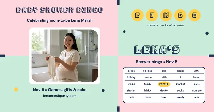 Lena's baby shower bingo post template