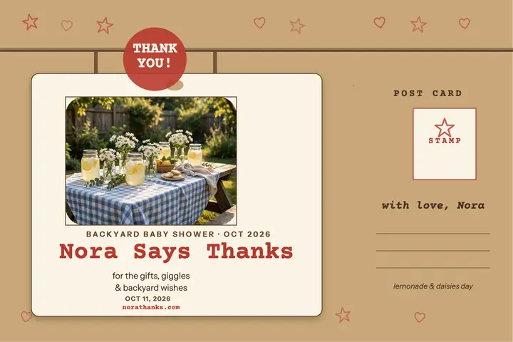 Nora's backyard shower kraft thank you template